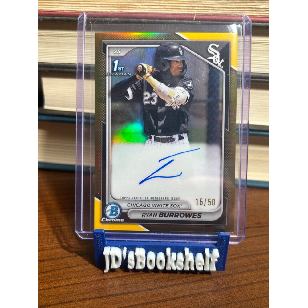 2024 RYAN BURROWES 1st Bowman Chrome Prospect Gold Auto /50 On Card #CPA-RBU